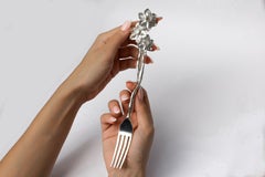 Sterling Silver Floral Fork with VS Diamonds