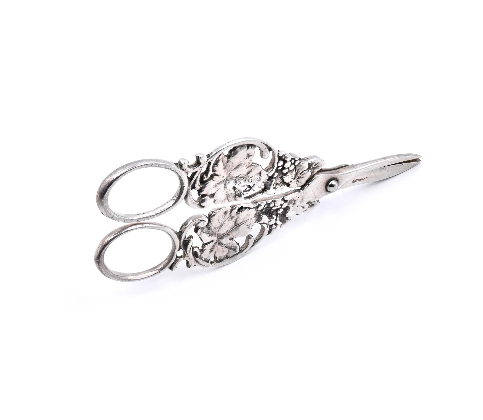 Designer: custom
Material: Sterling Silver 
Weight: 58.45 grams
Measurement: scissors measure 5” X 1 7/8”  
