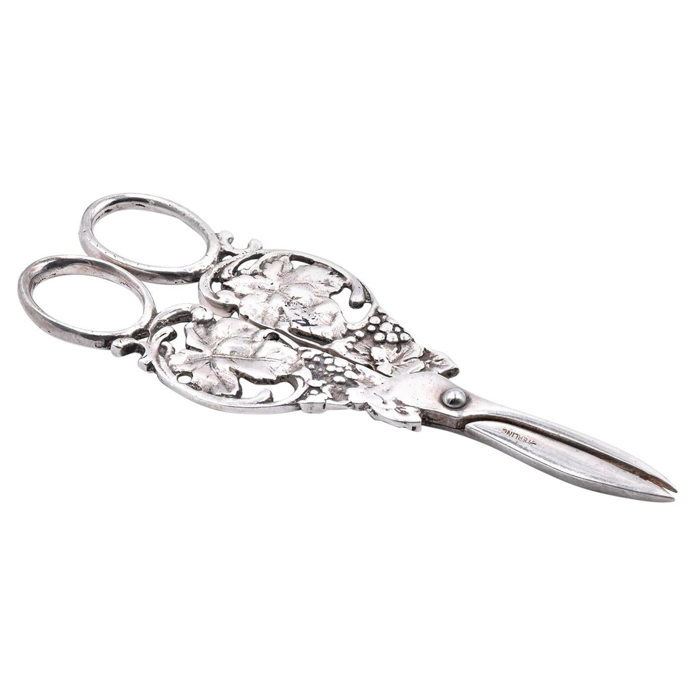 Sterling Silver Floral Scissors