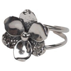 Sterling Silver Floral Vintage Cuff Bracelet