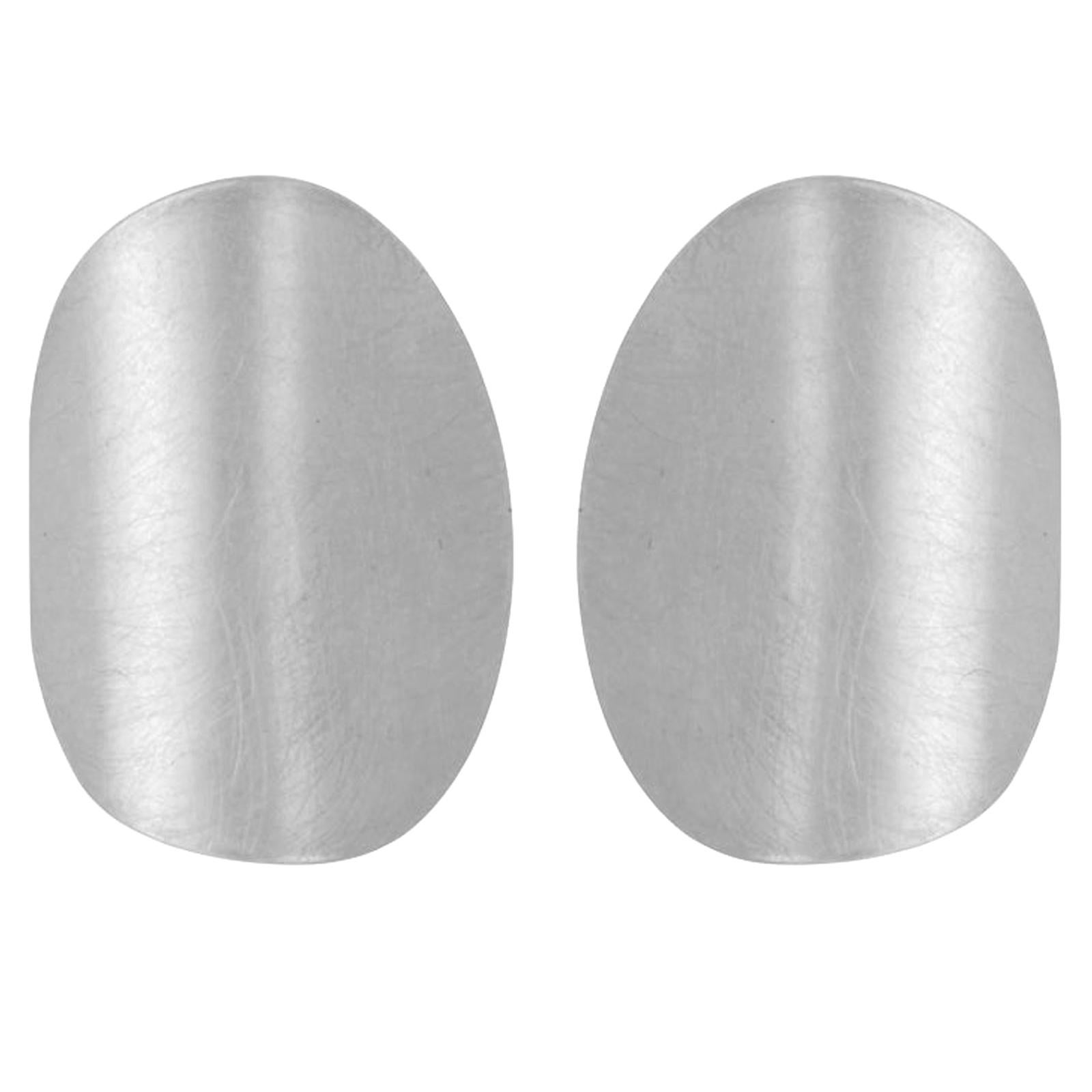  Sterling Silver Folding Disk Curve Earrings For Sale