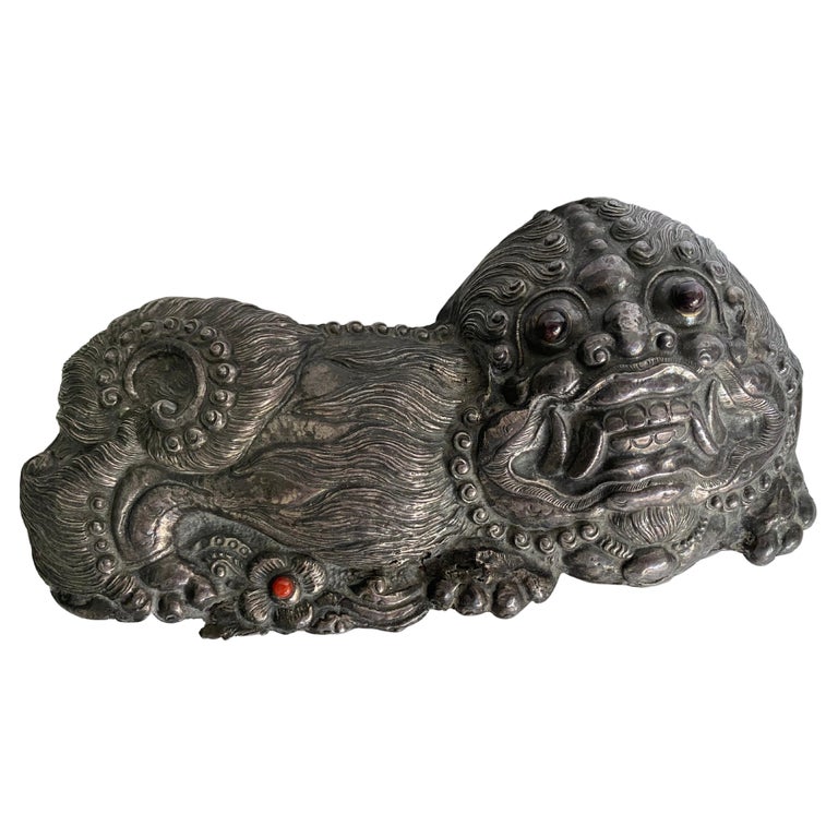 Sterling Silver Foo Dog from the King of Bali For Sale at 1stDibs