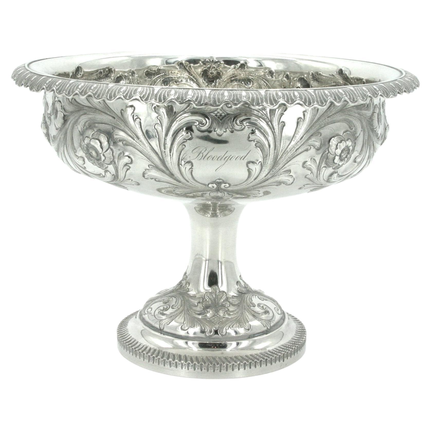 Américain Coupe à pied en argent sterling pour centre de table en vente