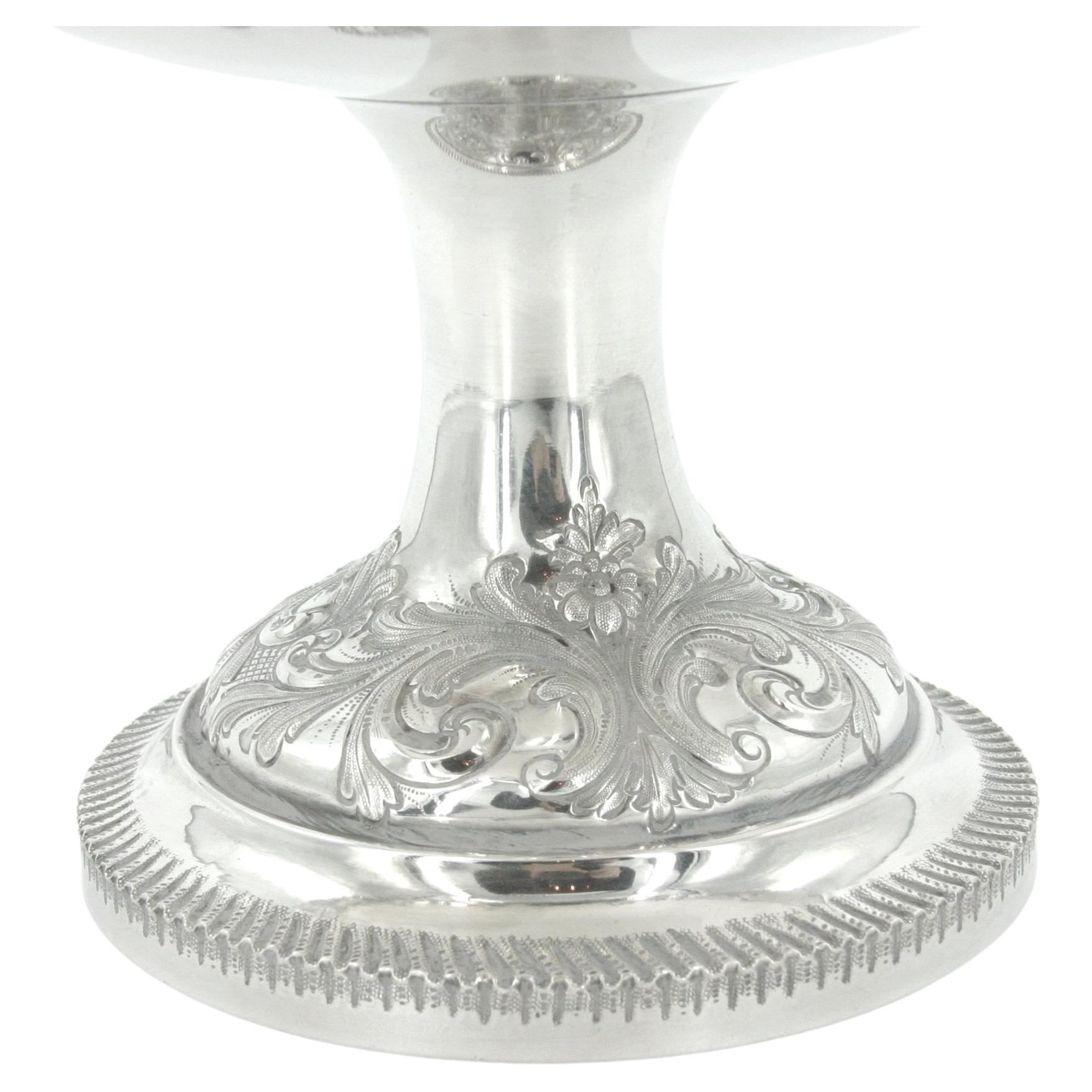 Mid-19th Century Sterling Silver Footed Centerpiece Bowl For Sale