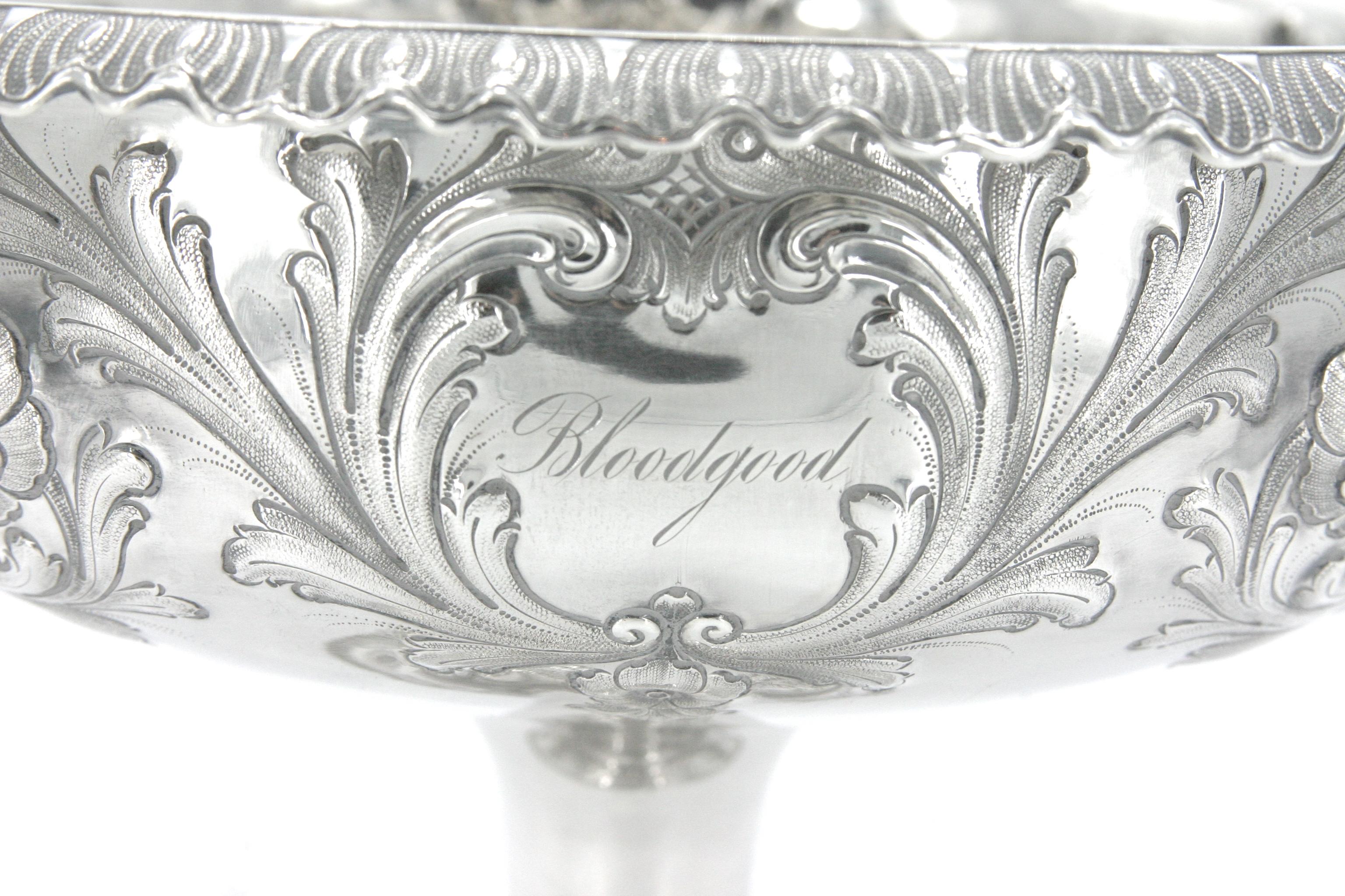 Coupe à pied en argent sterling pour centre de table en vente 2