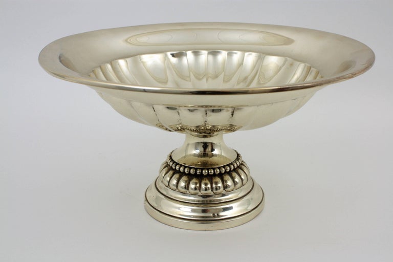 Neoclassical Sterling Silver Footed Centerpiece Bowl / Fruit Bowl For Sale