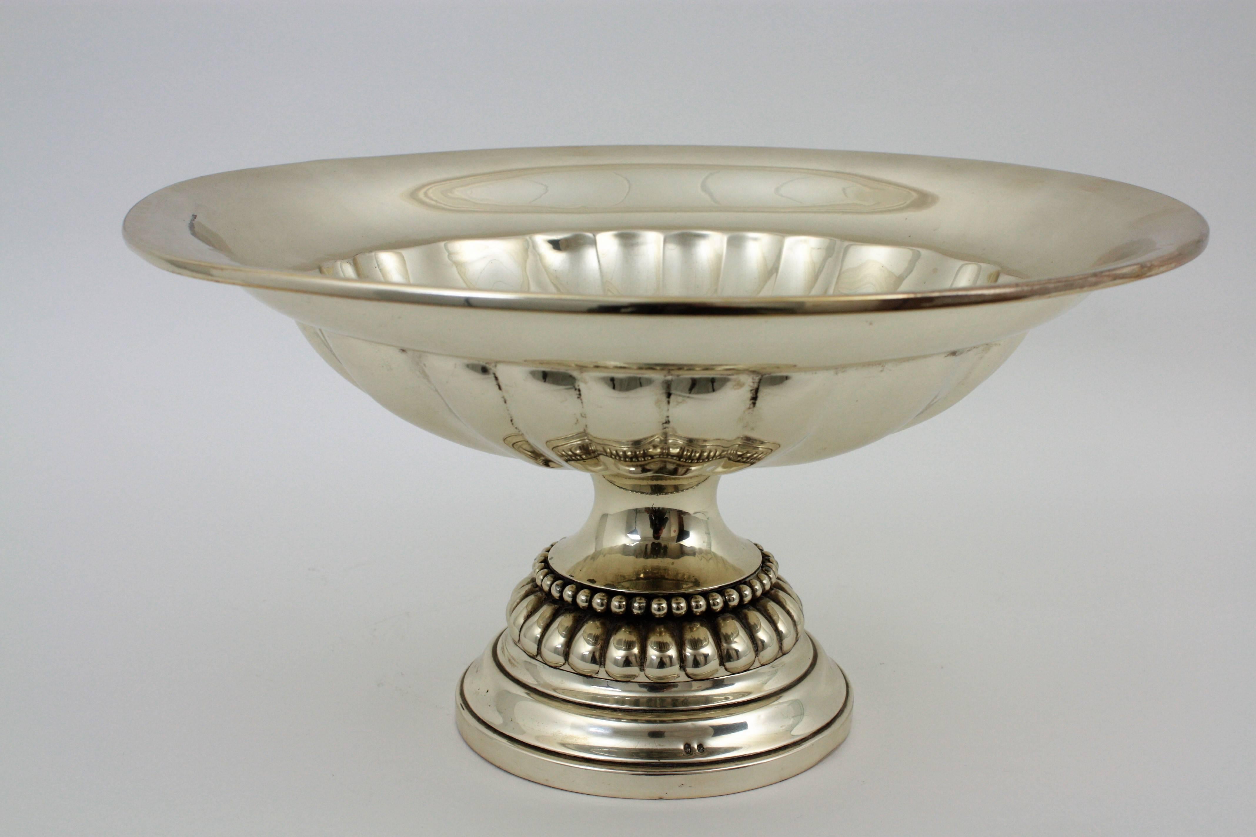 Spanish Sterling Silver Footed Centerpiece Bowl / Fruit Bowl