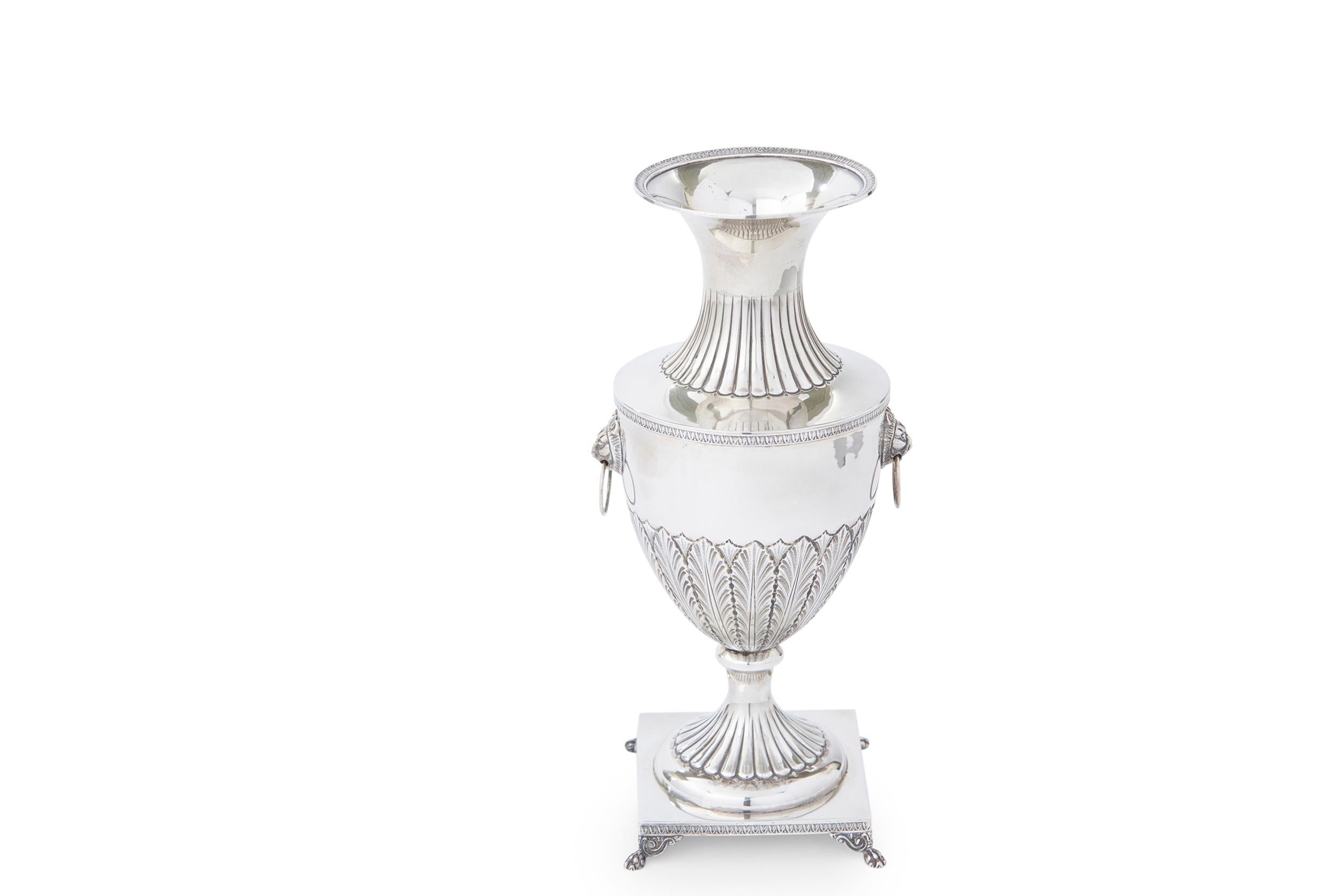 Sterling Silver Footed Decorative Vase / Piece For Sale 5