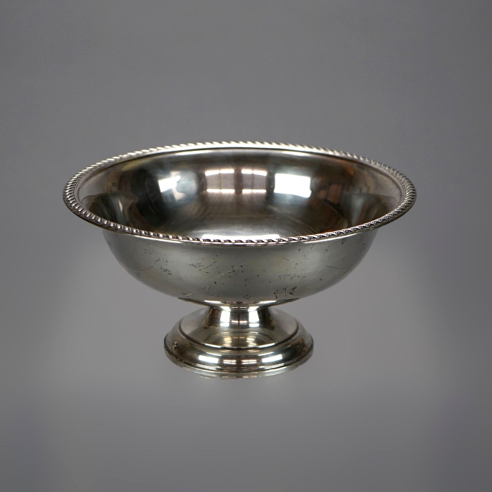Bol à fruits sur pied en argent sterling du 20ème siècle Bon état à Big Flats, NY