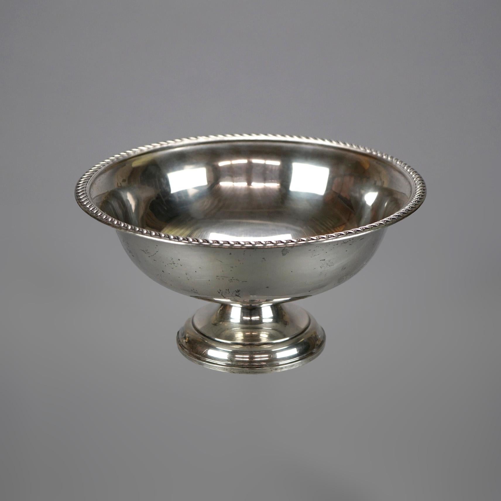 Sterling Silver Footed Fruit Bowl 20th C In Good Condition For Sale In Big Flats, NY