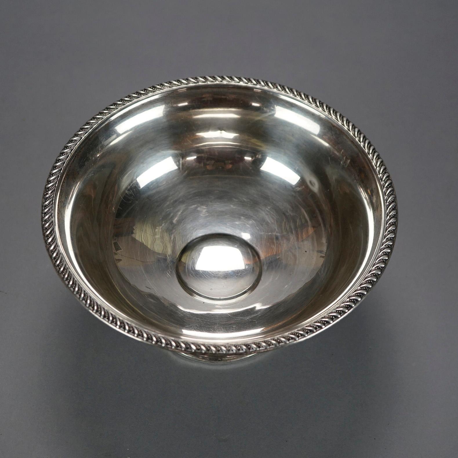 20th Century Sterling Silver Footed Fruit Bowl 20th C For Sale