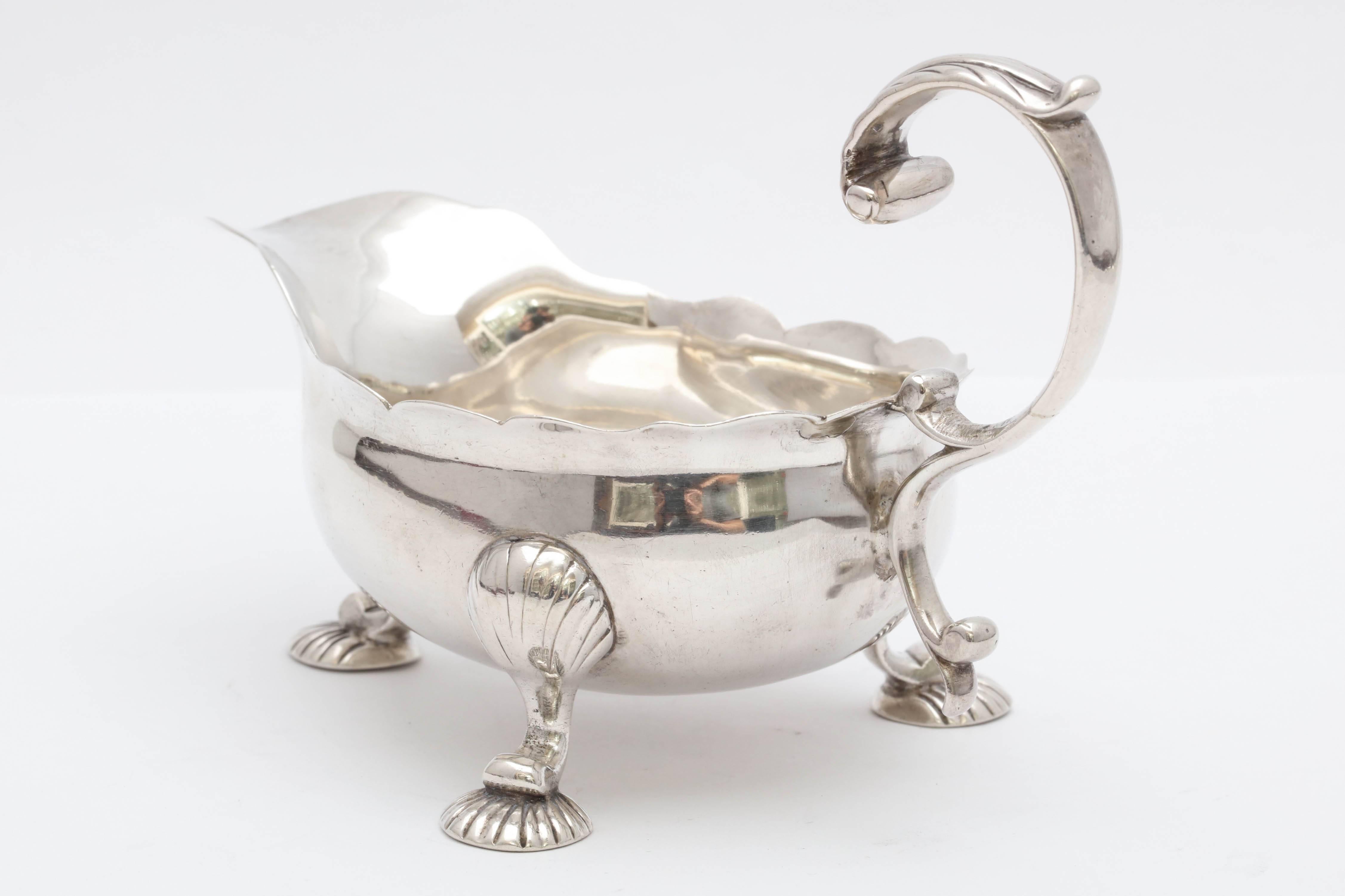 English Sterling Silver Footed George II Sauce/Gravy Boat, 1753