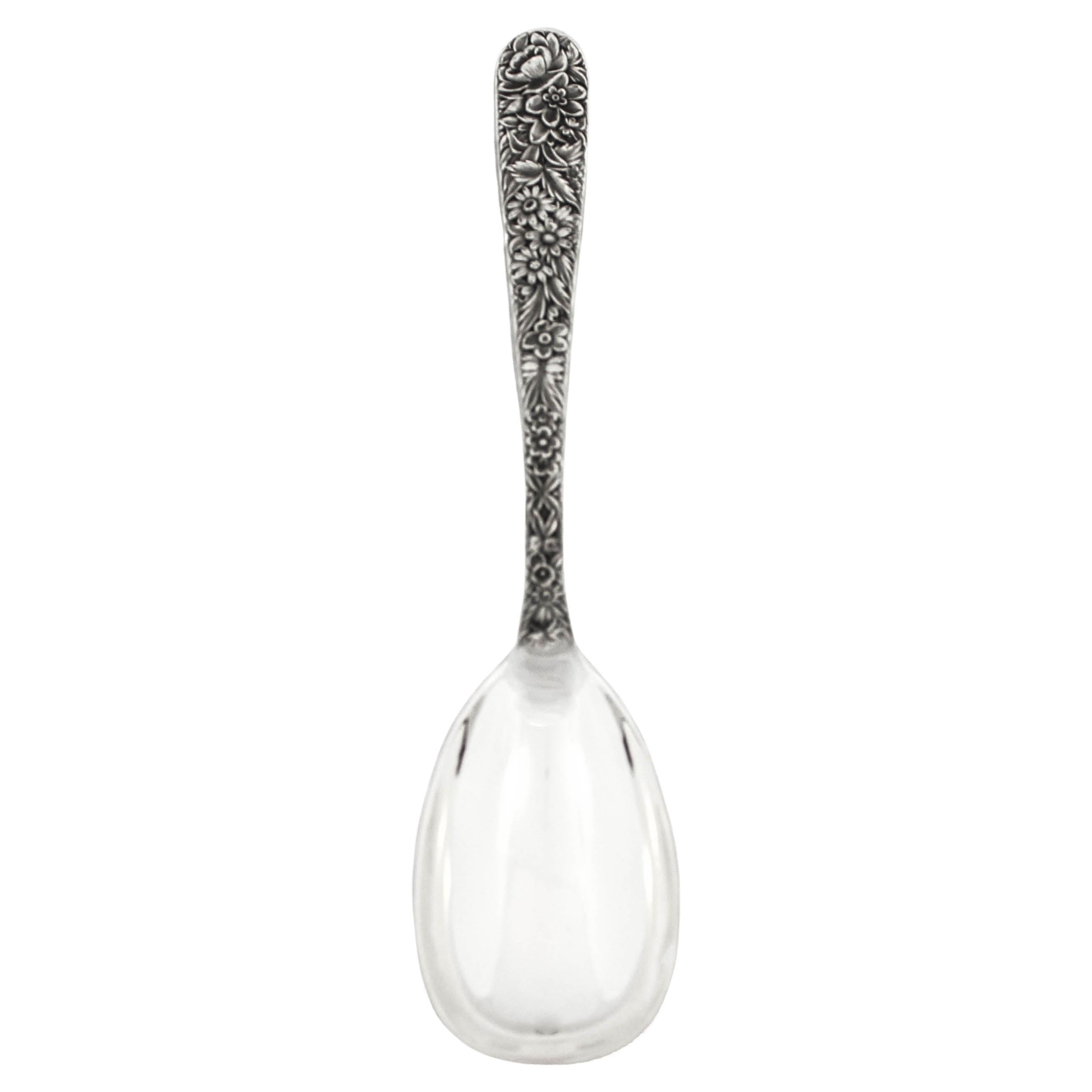 Sterling Silver “Forget-Me-Not” Serving Spoon For Sale