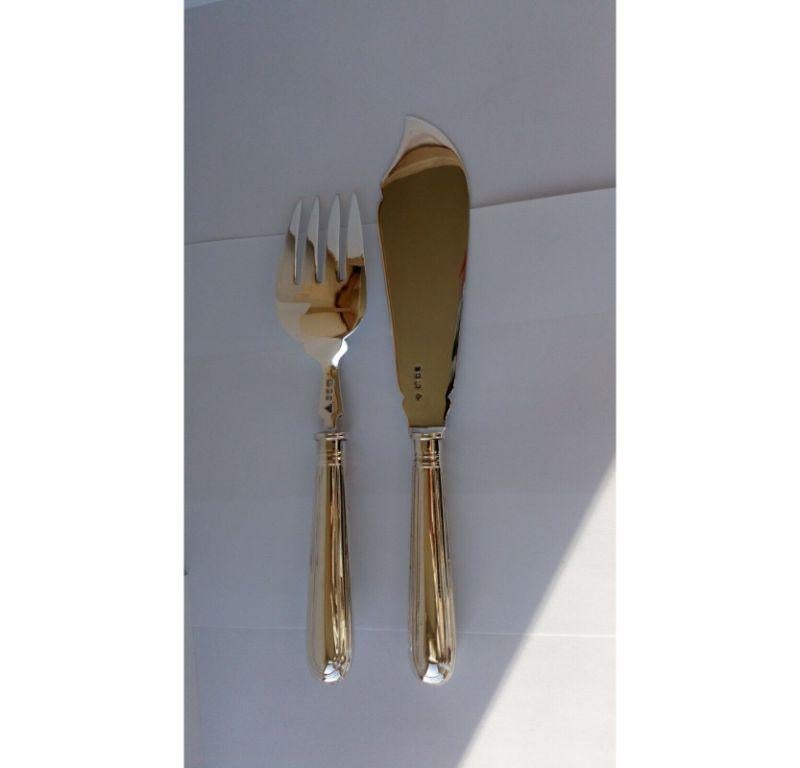 Sterling Silver Fork and Knife Fish Servers by Garrard & Co, 1968-1971 For Sale 3