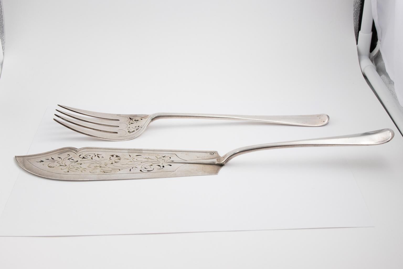 20th Century Sterling Silver Fork and Knife Set, circa 1896