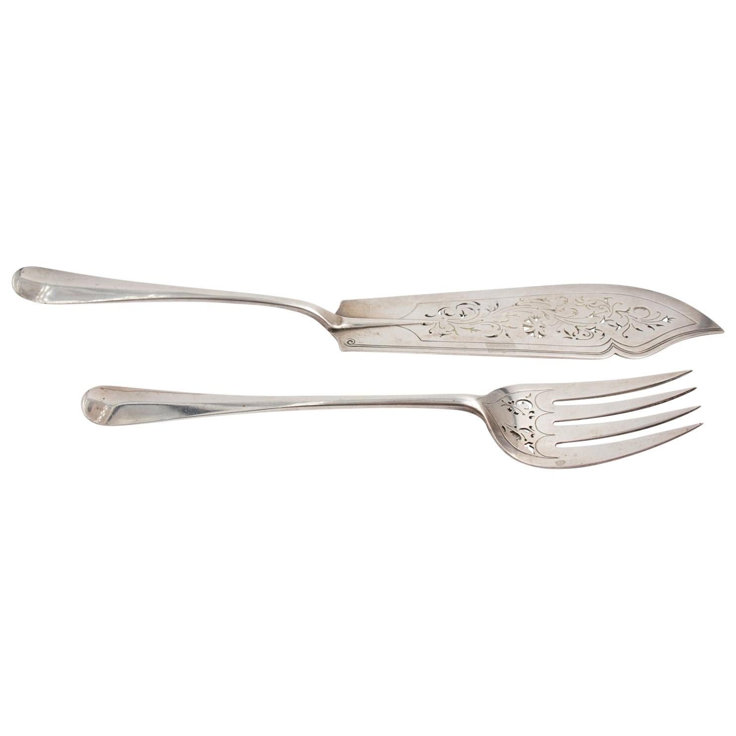 Sterling Silver Fork and Knife Set, circa 1896