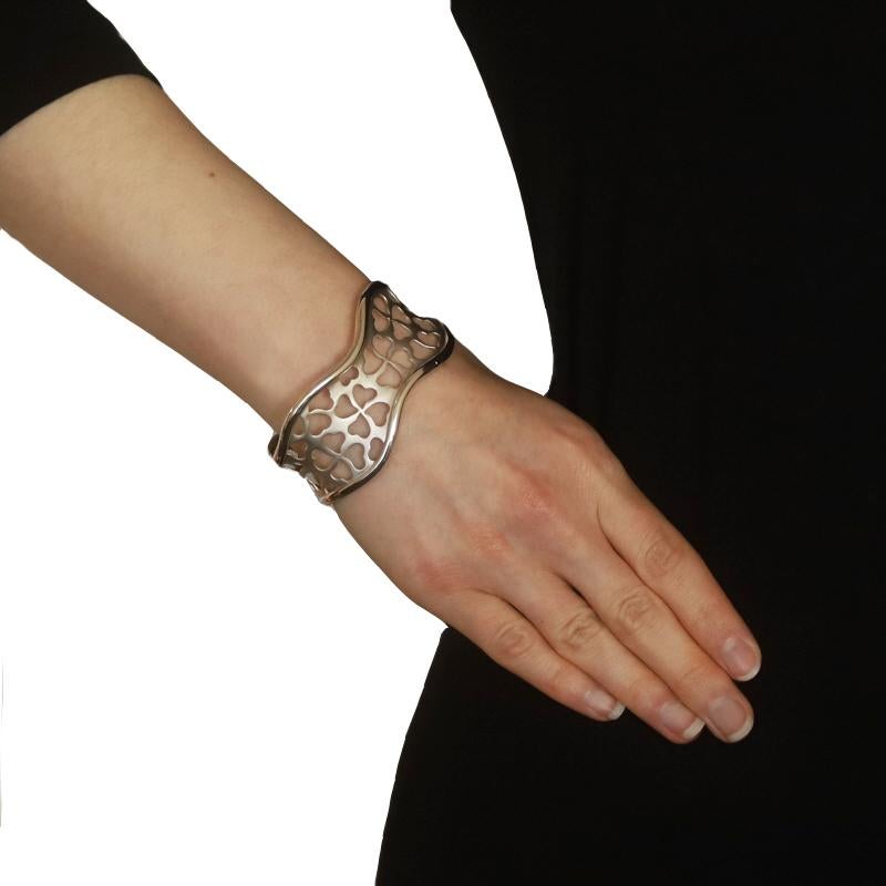 Bracciale a forma di quadrifoglio in argento Sterling 6 3/4