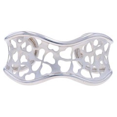 Sterling Silver Four-Leaf Clover Cuff Bracelet 6 3/4" - 925 Good Luck Shamrocks