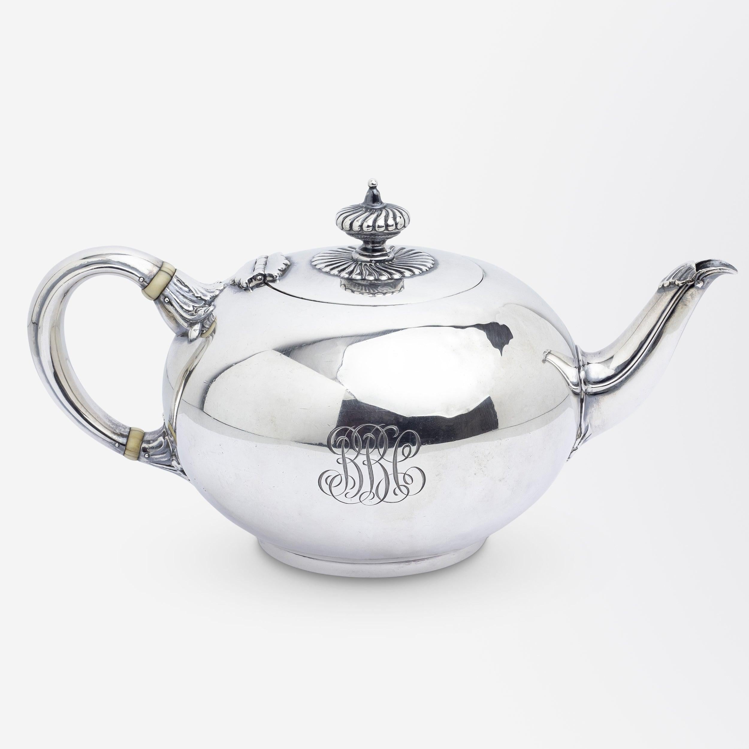 Sterling Silver Four Piece Tea and Coffee Service by Tiffany & Company In Good Condition For Sale In Brisbane City, QLD