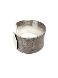 Sterling Silver Foxtail & Celtic Braid Wide Cuff Bracelet #20569