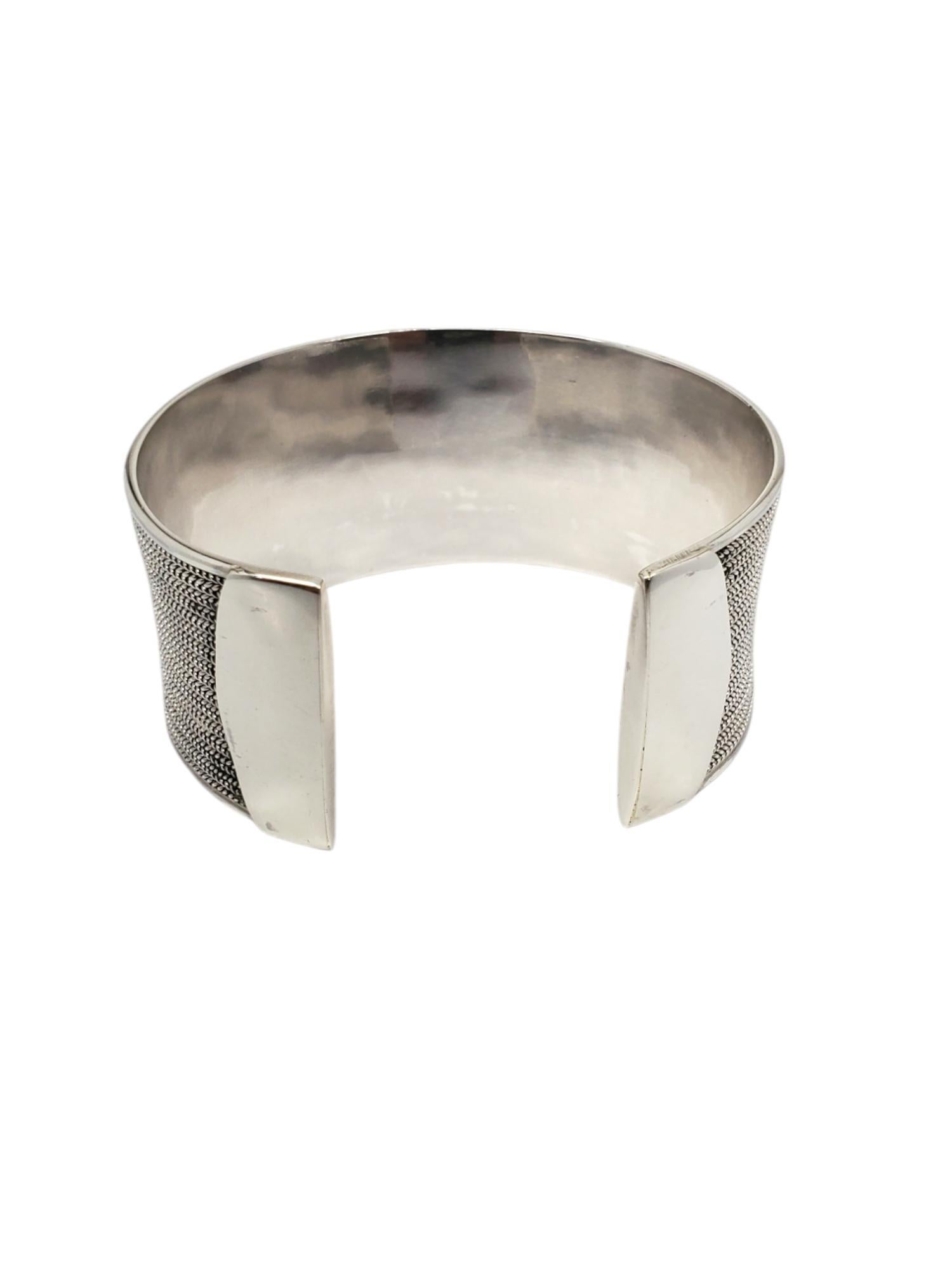 Sterling Silver Foxtail & Celtic Braid Wide Cuff Bracelet #20569 For Sale 1