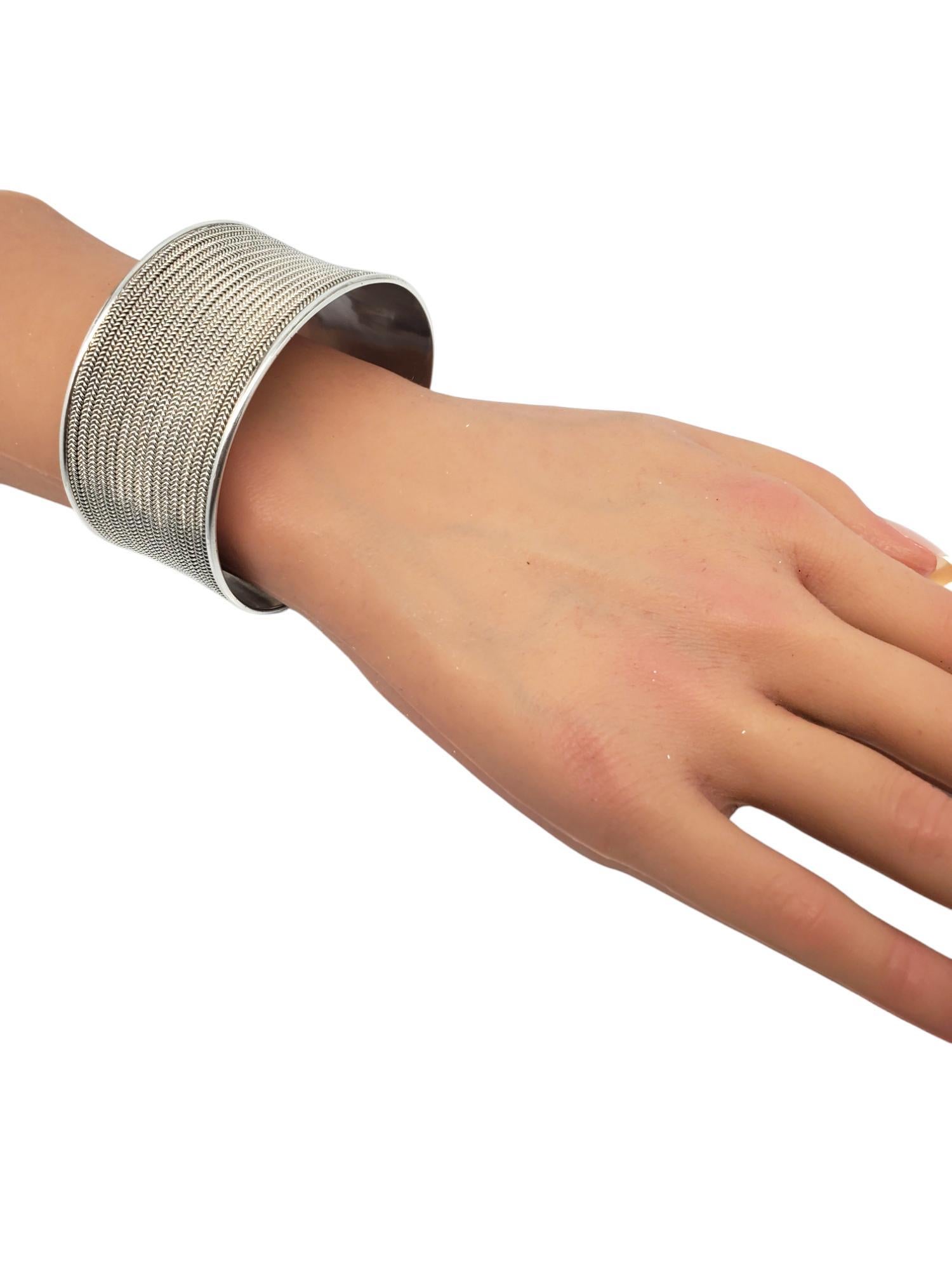 Sterling Silver Foxtail & Celtic Braid Wide Cuff Bracelet #20569 For Sale 5