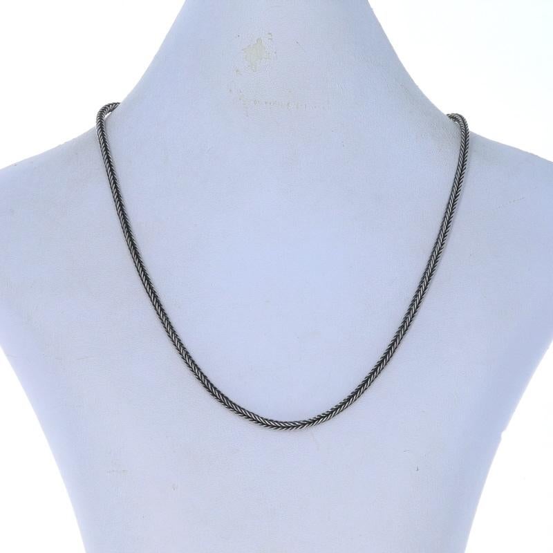 Sterling Silver Foxtail Chain Necklace - 925 Adjustable In Excellent Condition In Greensboro, NC