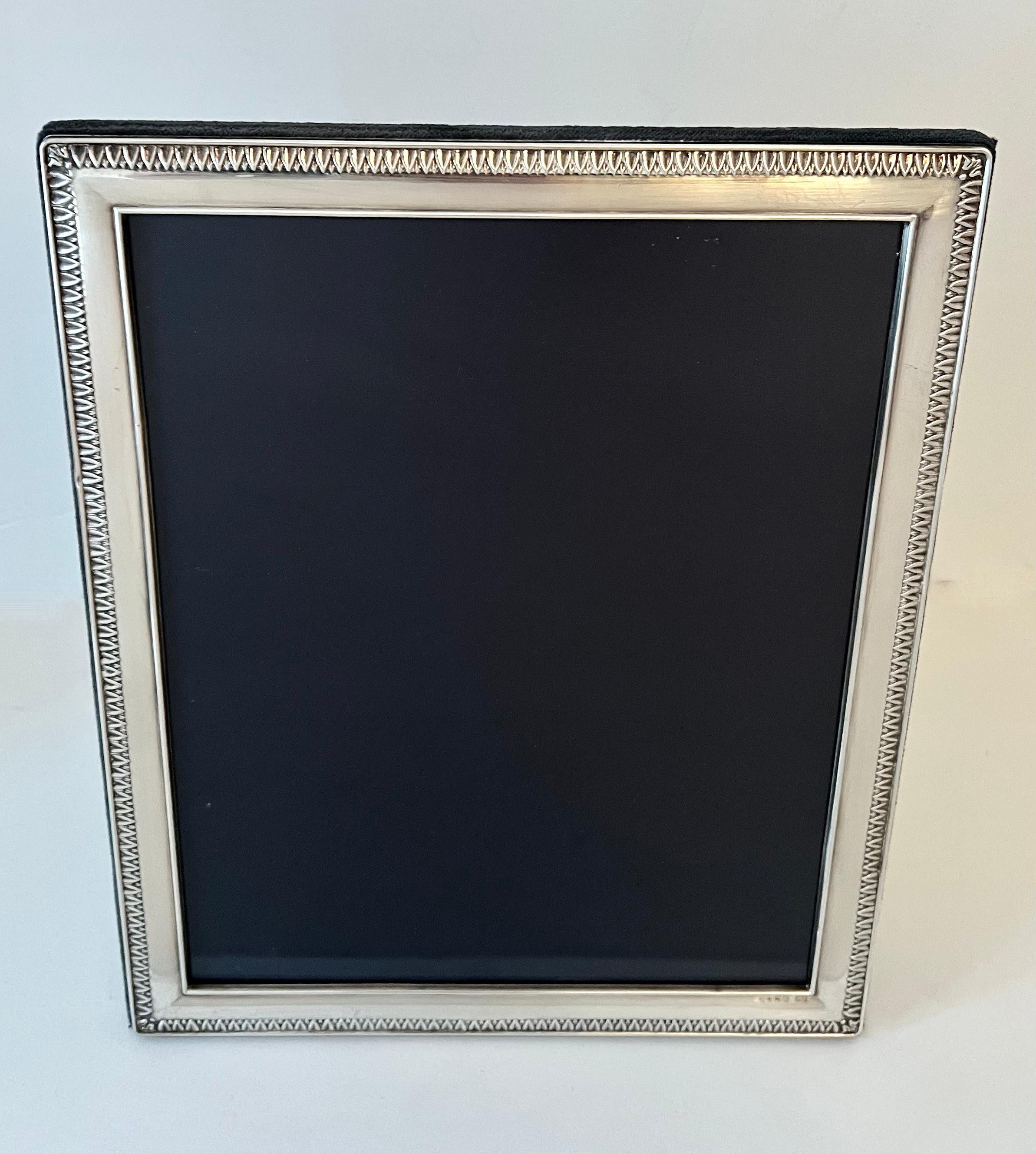 20th Century Sterling Silver Frame with Velvet Stand For Sale