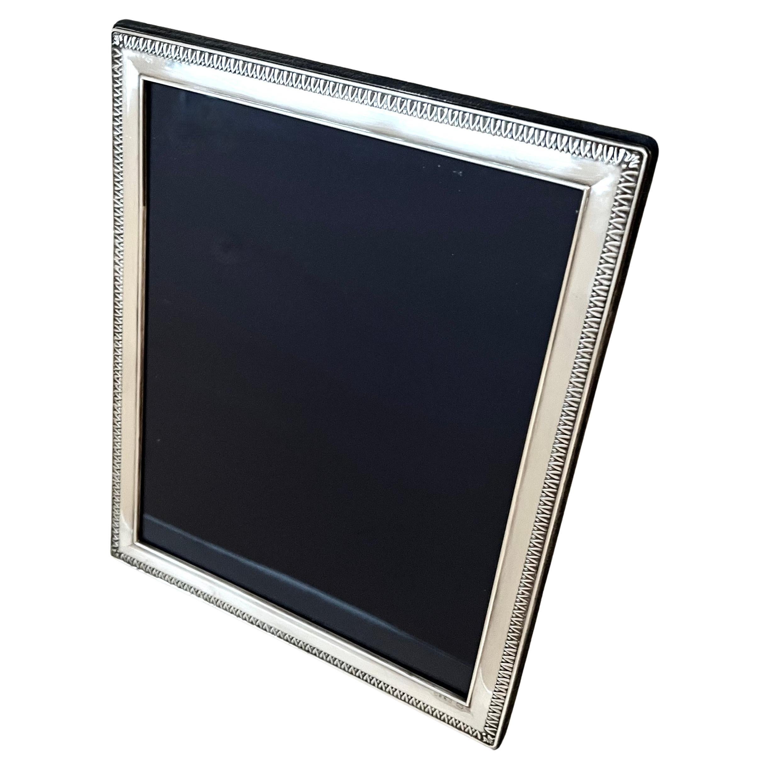 Sterling Silver Frame with Velvet Stand For Sale