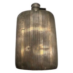 Sterling Silver Free mason Prohibition Hip Flask by Elgin E.A.M.