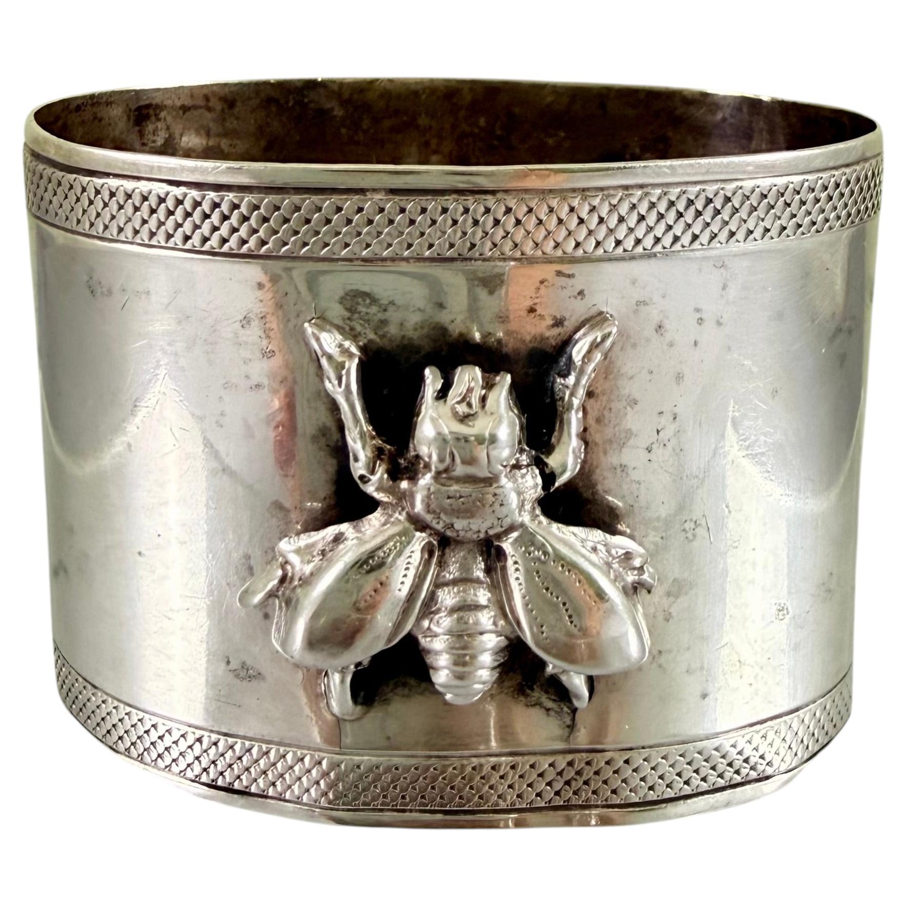 Sterling Silver French Bumblebee Napkin Ring For Sale