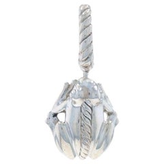 Sterling Silber Frosch Frosch Charm Enhancer Anhänger - 925 Amphibien