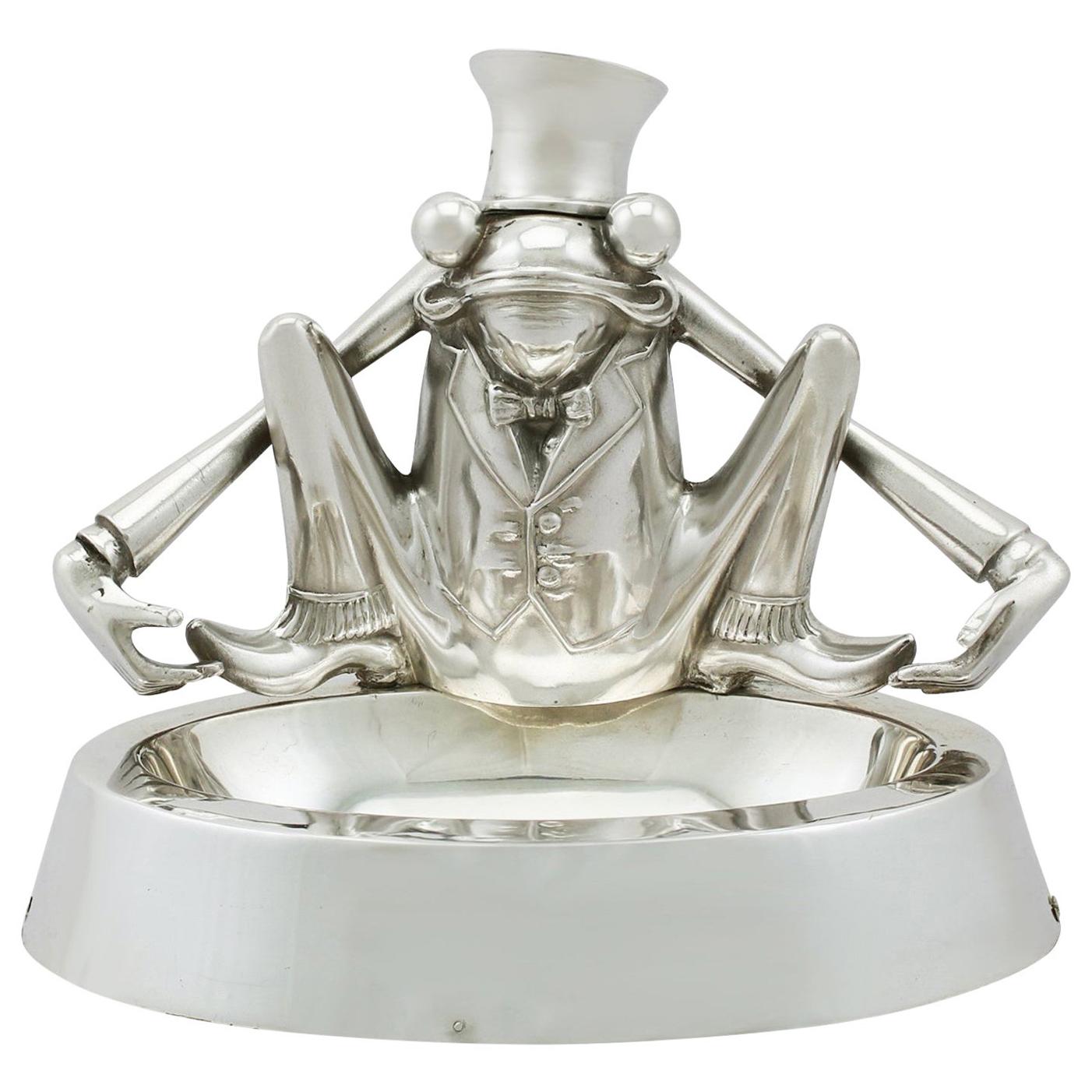 Antique Asprey Inkwell in Sterling Silver and Cut-Glass For Sale at 1stDibs