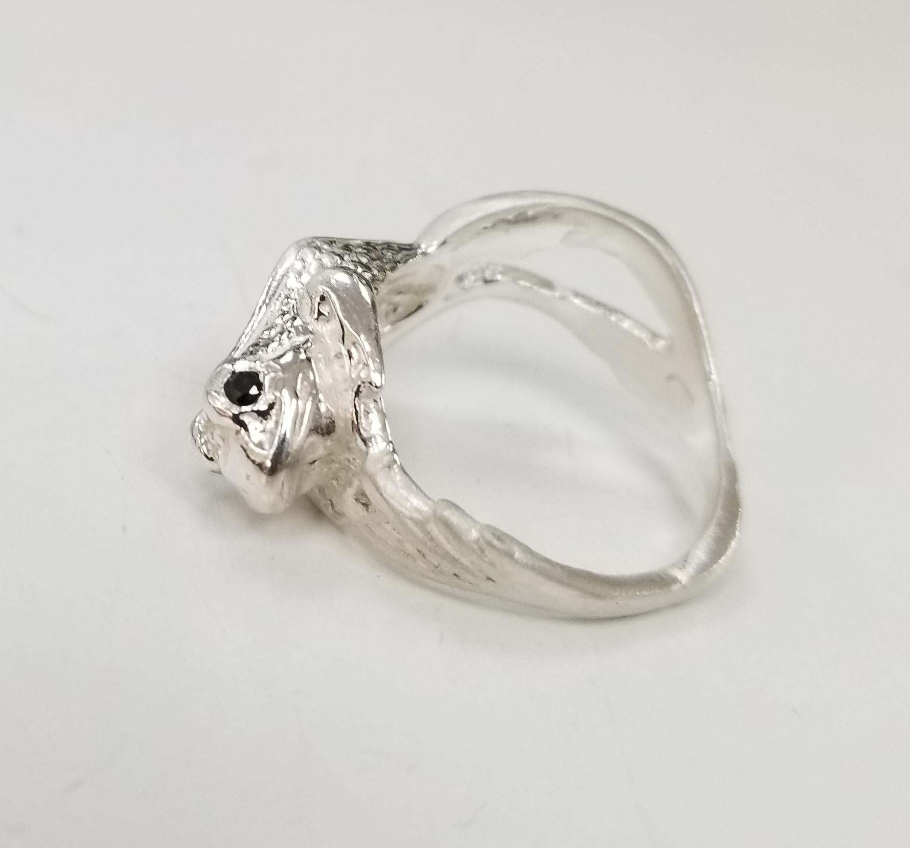 frog silver ring