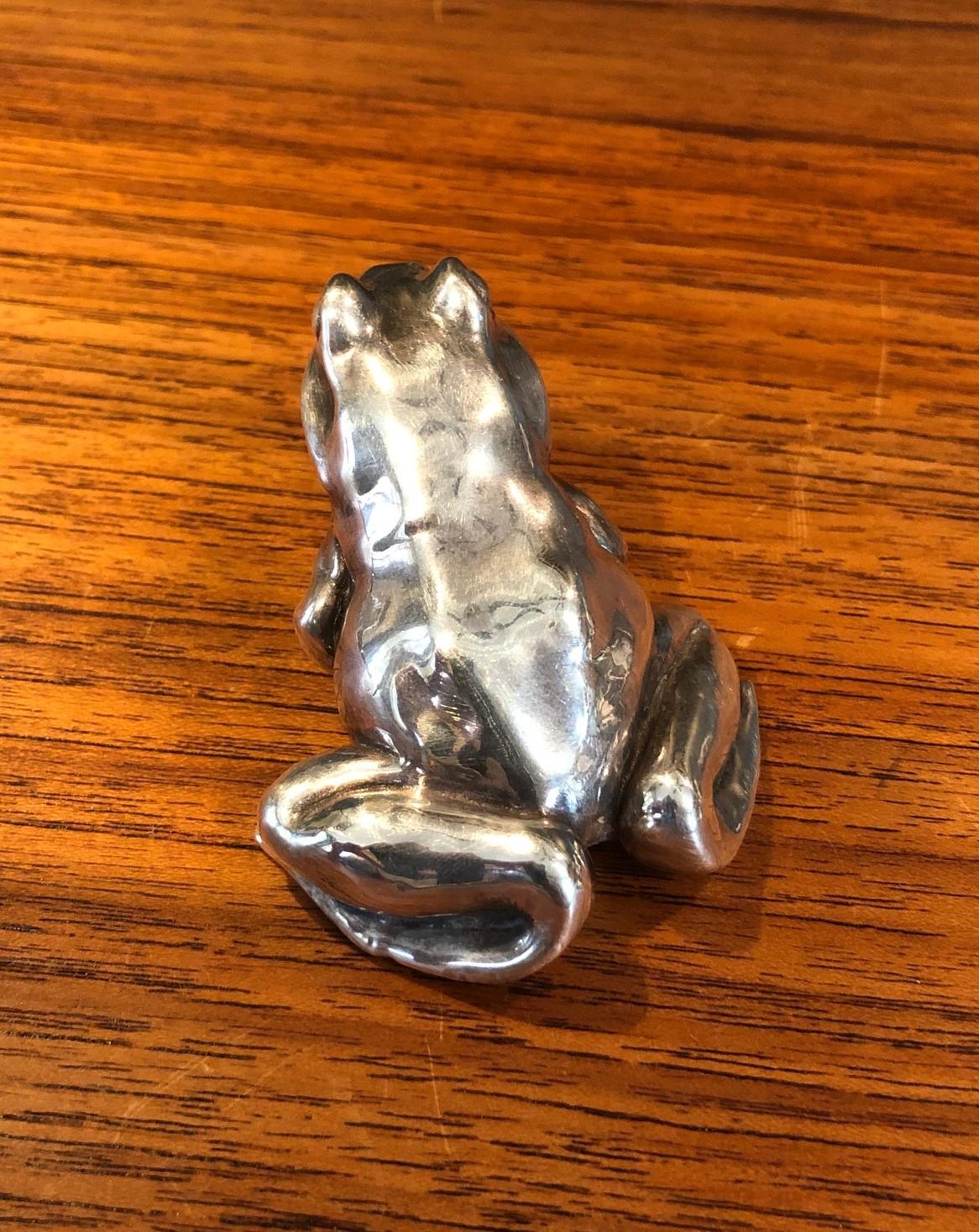 American Sterling Silver Frog / Toad Sculpture