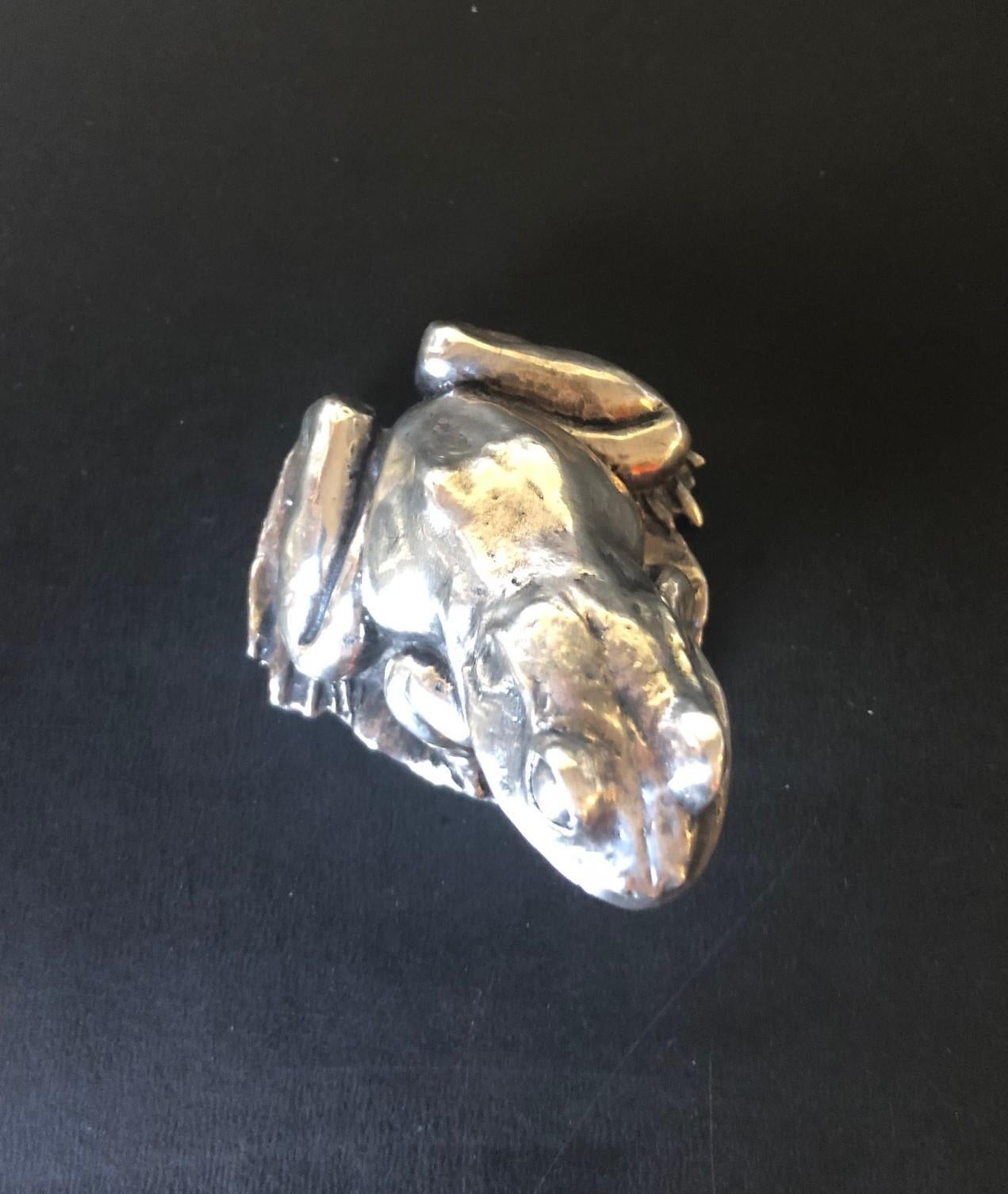 Sterling Silver Frog / Toad Sculpture In Good Condition In San Diego, CA