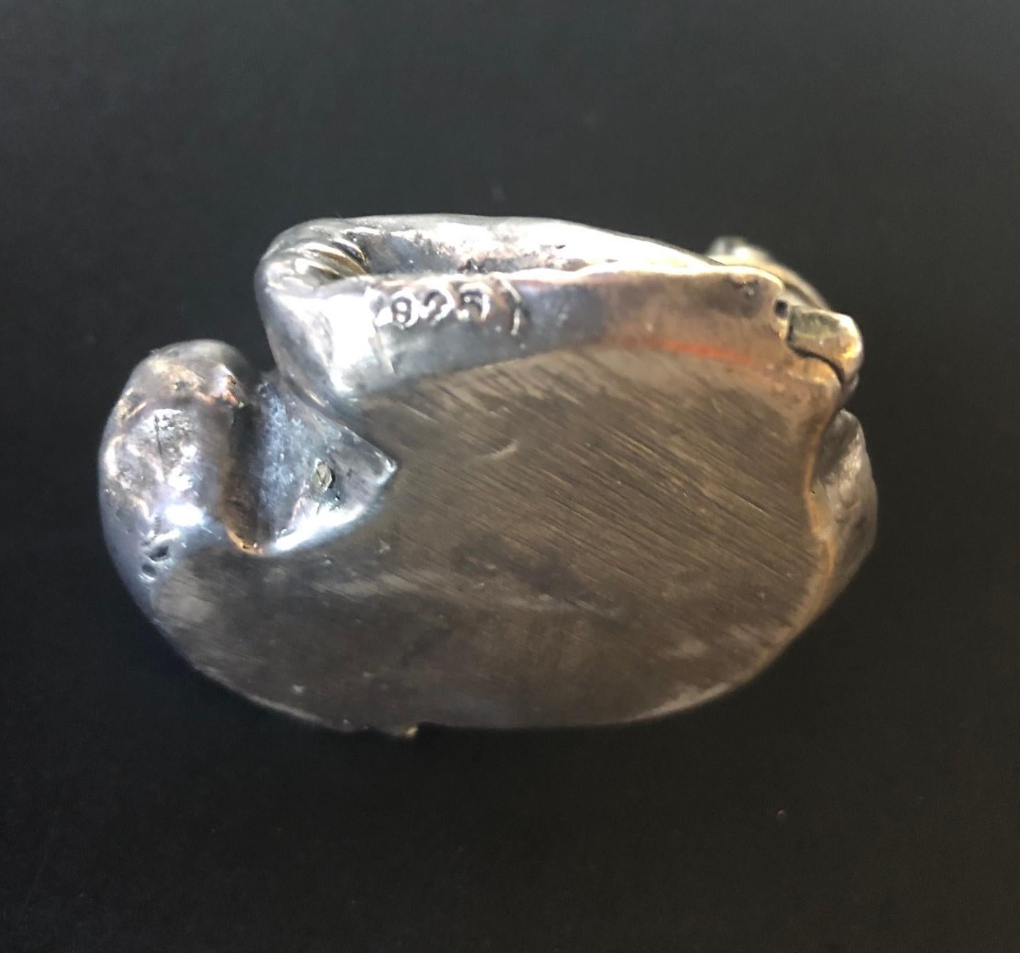 20th Century Sterling Silver Frog / Toad Sculpture