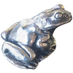 Vintage Sterling Silver Frog / Toad Sculpture