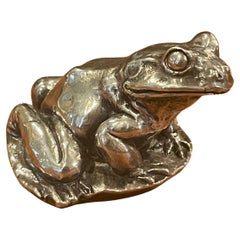 Sterling Silver Frog / Toad Sculpture / Paperweight