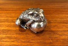 Sterling Silver Frog/Toad Sculpture with Stone