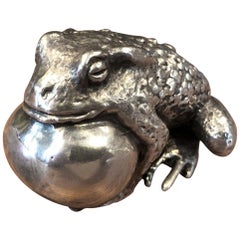 Sterling Silver Frog/Toad Sculpture with Stone