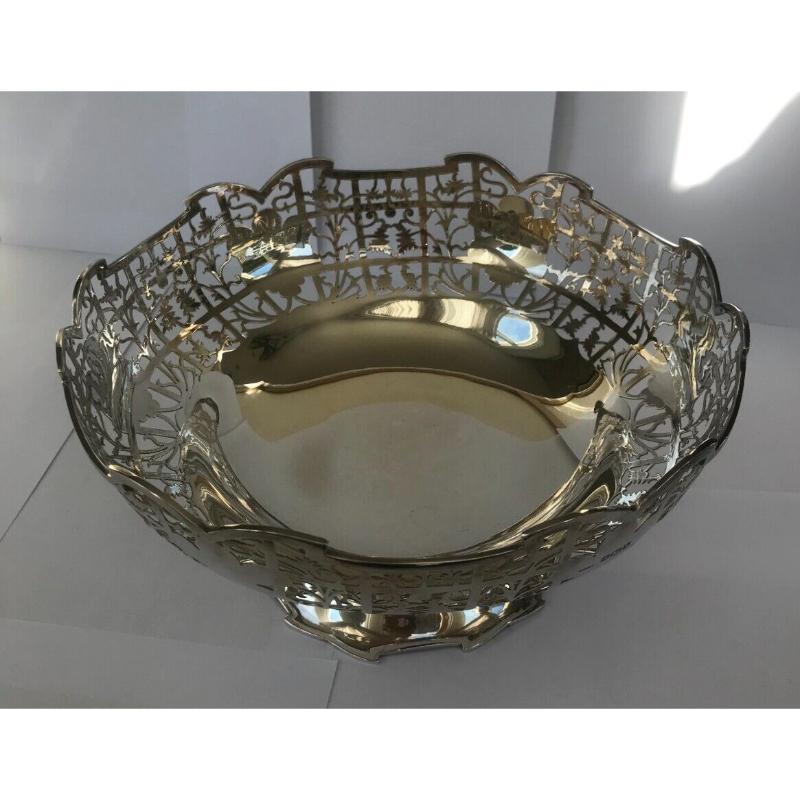 Sterling Silver Fruit Bowl by Viner’s Ltd, 1967 For Sale 2