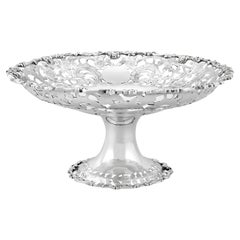 Sterling Silver Fruit Tazza / Dish, Antique Edwardian