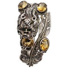 Sterling Silver Gargoyle Cuff Bracelet