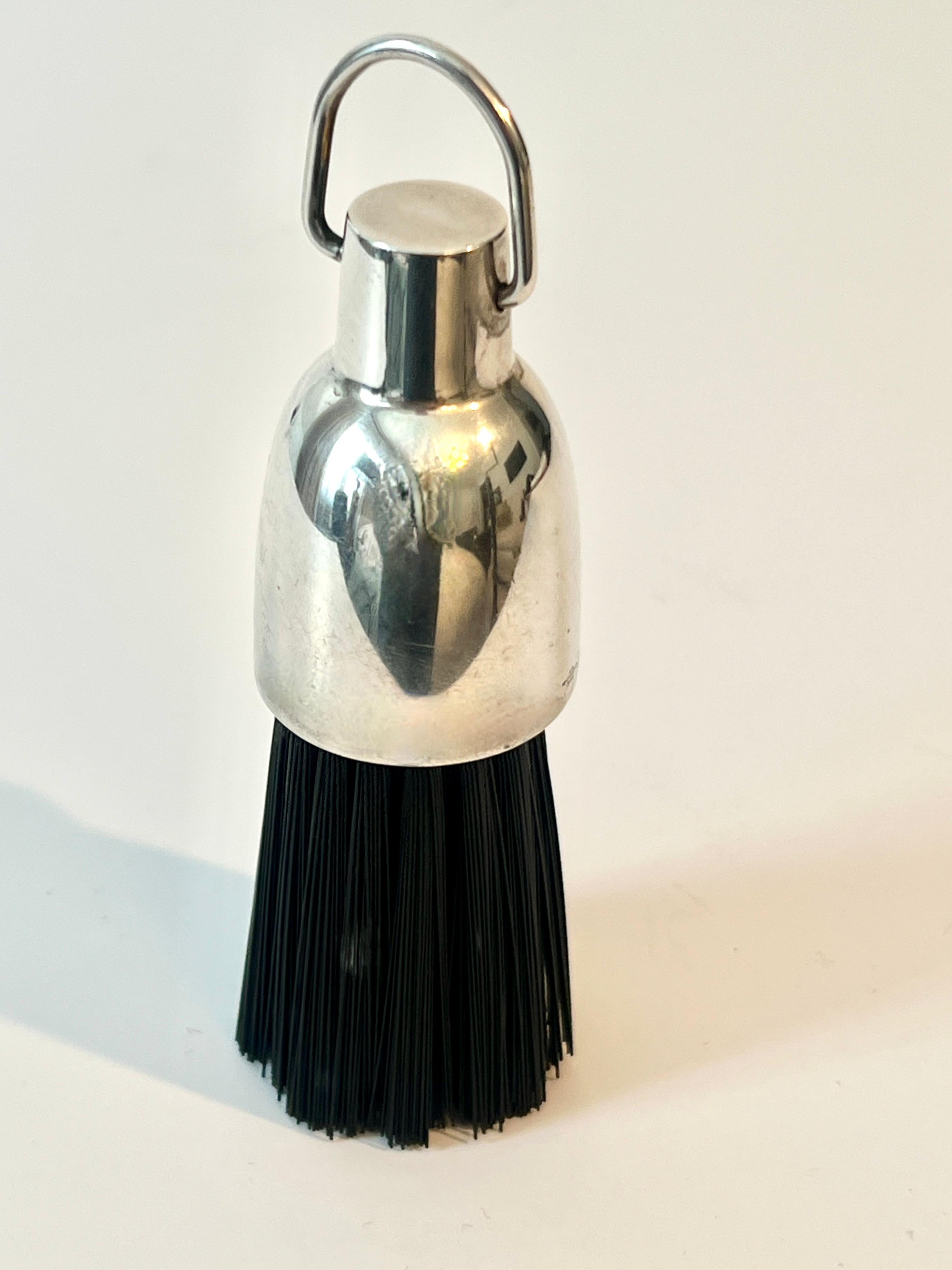Sterling Silver Garment Brush with Hanging Ring In Good Condition For Sale In Los Angeles, CA