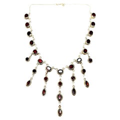 Collana con lampadario di granato in argento sterling
