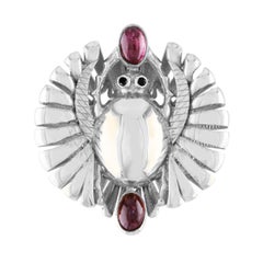 Sterling Silver Garnet Mehi Scarab Cocktail Ring