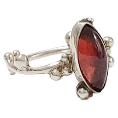 Sterling Silver Garnet Midi Ring Sterling Silver Garnet Midi Ring