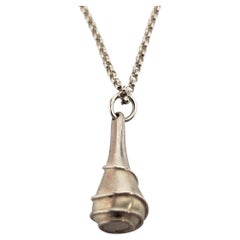 Sterling Silver Genie Bottle Pendant Necklace #24856