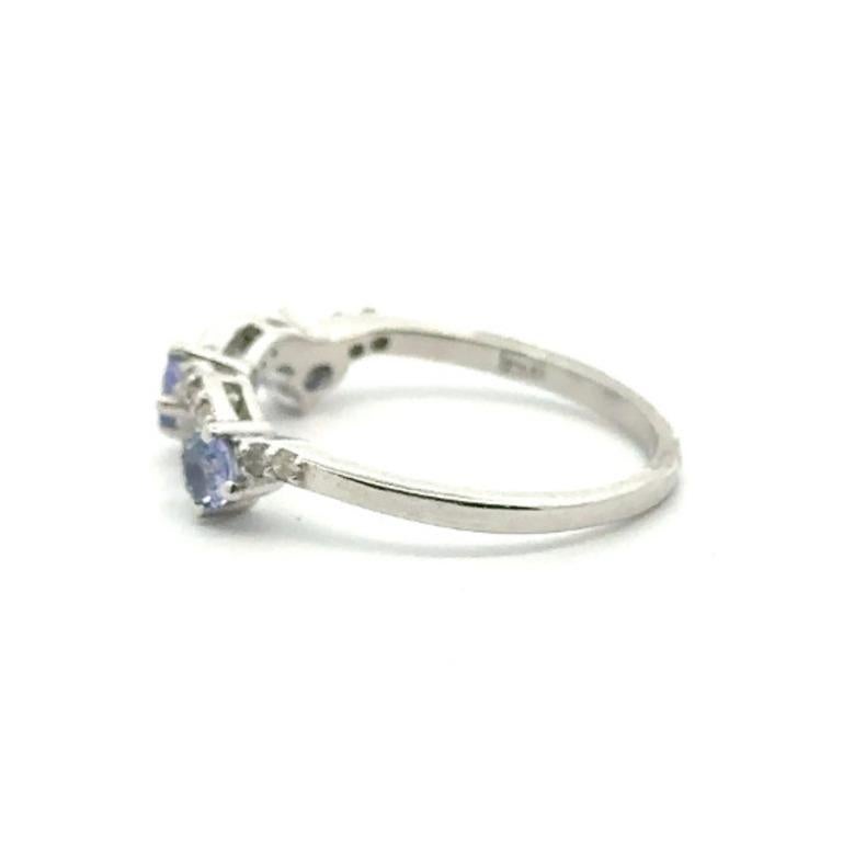 Im Angebot: Sterling Silber echter Tansanit Diamant Kronenring Geschenk für Valentin () 2